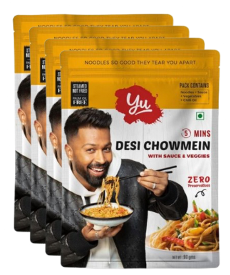 Desi Chowmein Veg Instant Noodles - Pack of 4