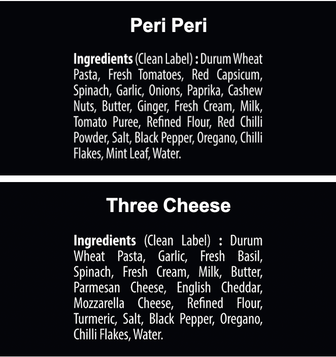 Pasta Combo Pack of 3 - 2 Peri Peri, 1 Three Cheese Pasta